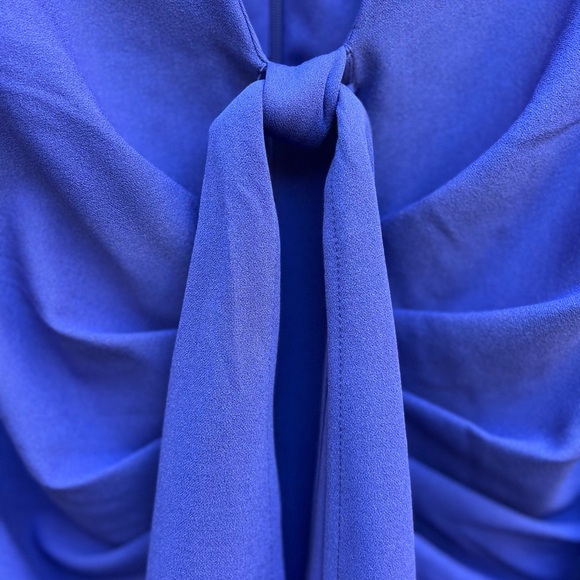 NYC NEW Royal Blue Front Tie Ruched Dress Women’s Medium - Picture 5 of 13
